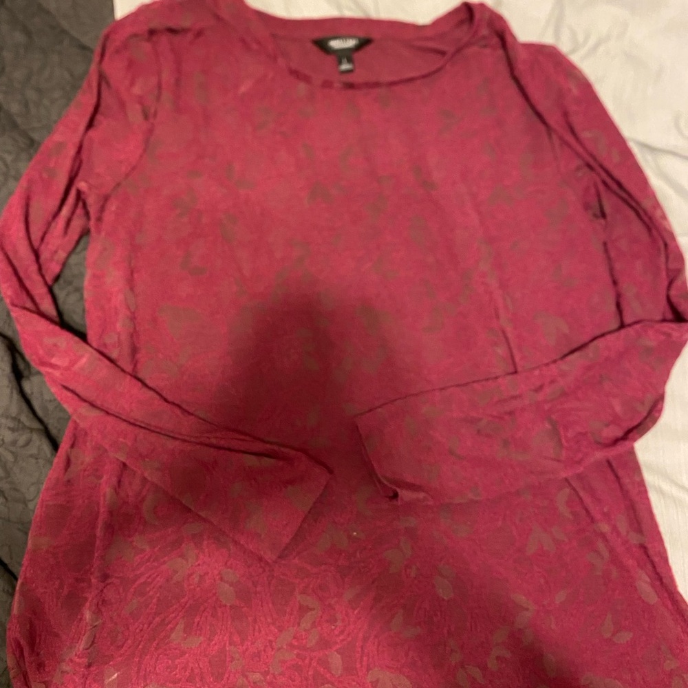 Simply Vera Vera Wang Fuchsia Long Sleeve Blouse